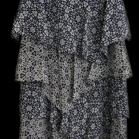 Super cute summer dress, blue and cream, size 12 - Picture 3 of 4